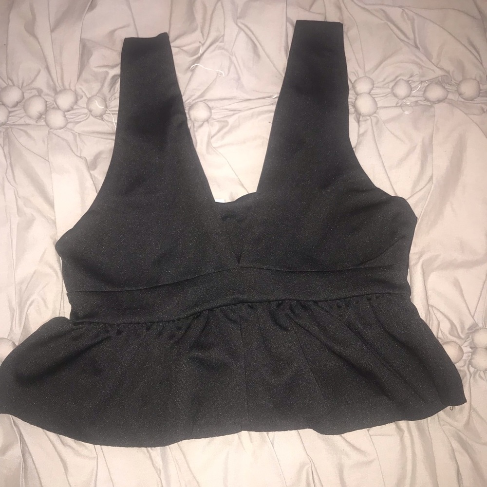 Black Crop Tank Top